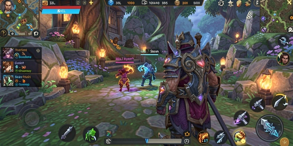 Tangkapan layar menunjukkan pertarungan seru dalam permainan ARPG.