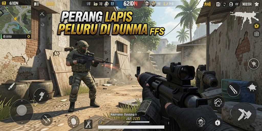 Screen capture yang menunjukkan pertempuran seru di 62IDN.