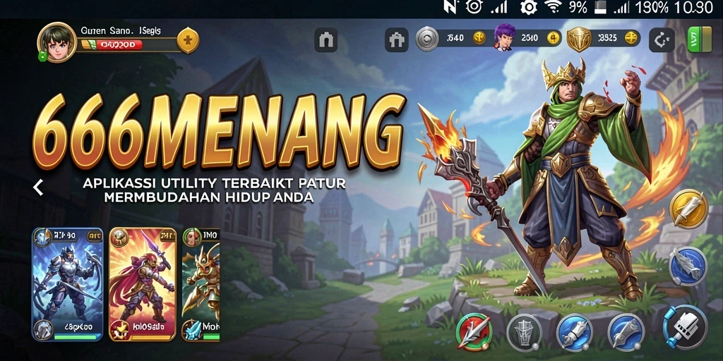 Tampilan utama 666MENANG dengan fitur-fitur Utility yang bermanfaat.