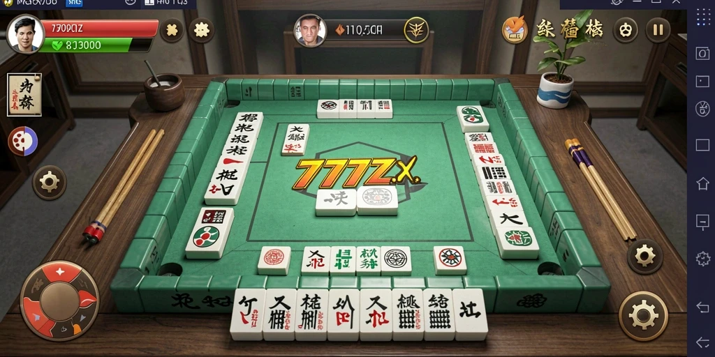 Screenshot utama 777ZX menampilkan gameplay Mahjong yang menarik dan seru.