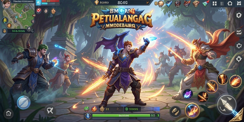 Screenshot gameplay 8G8G menampilkan aksi seru dalam dunia MMORPG.