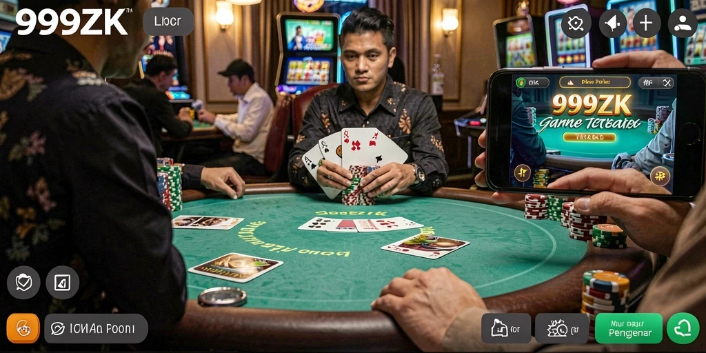 Screenshot gameplay Poker yang seru dan mendebarkan di 999ZK.