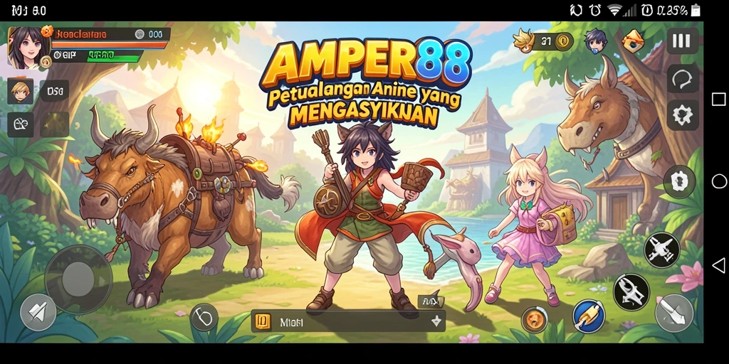Screenshot gameplay AMPER88 menampilkan aksi seru karakter anime.