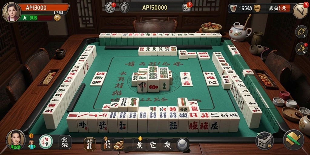 Tampilan screenshot API5000 menampilkan aksi seru dalam permainan Mahjong.