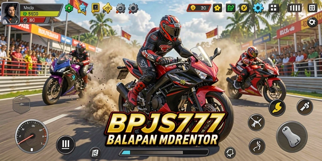 Tampilan menarik dari gameplay balapan motor di BPJS777.