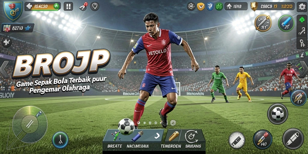 Tangkapan layar gameplay BROJP menampilkan aksi seru di lapangan.