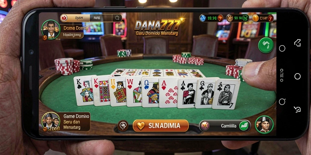 Screenshot DANA777 menampilkan gameplay seru permainan Domino.