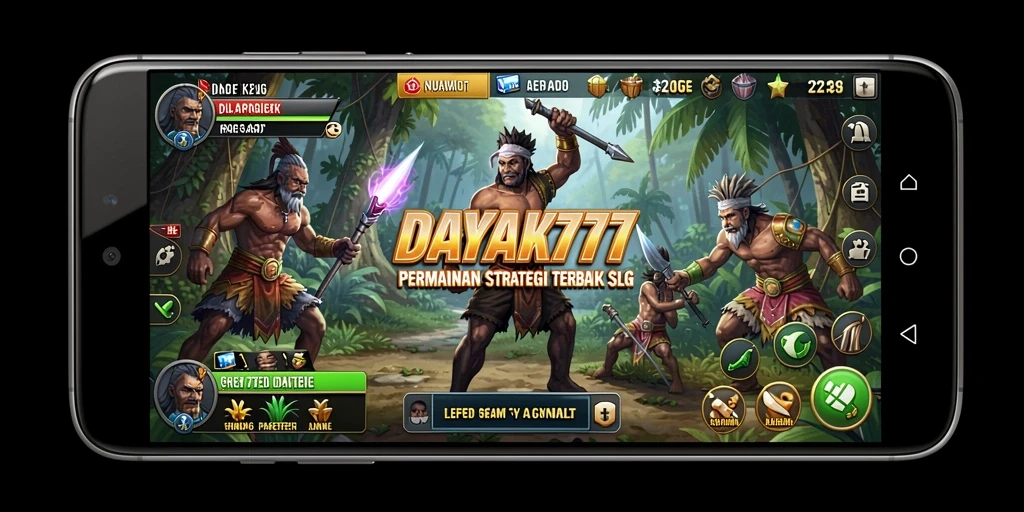 Screenshot DAYAK777 menampilkan aksi menarik dalam gameplay SLG.
