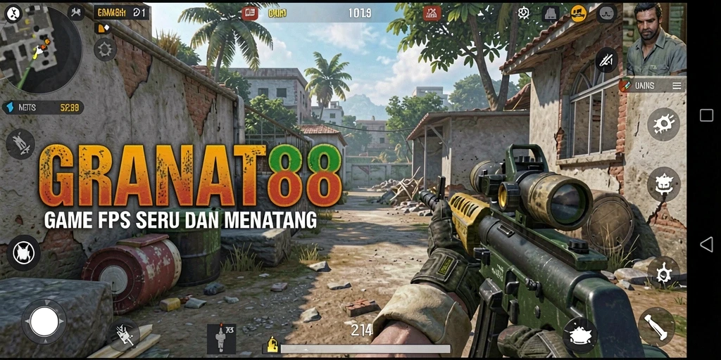 Tampilan gameplay mendebarkan dari GRANAT88 dengan aksi tembak-menembak.