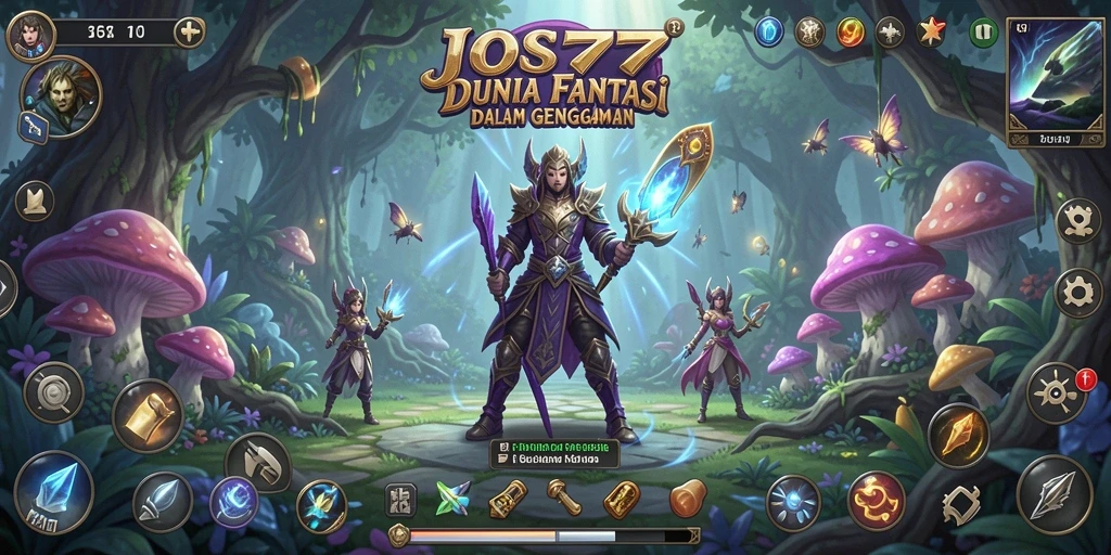 Tangkapan layar gameplay <strong>JOS77</strong> yang menampilkan pertempuran epik dan eksplorasi.