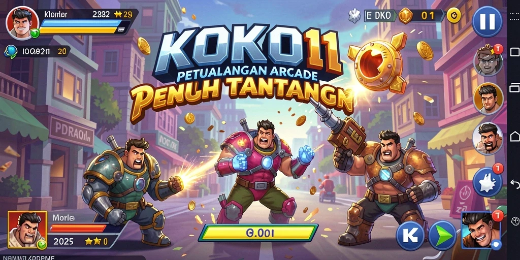 Screenshot utama KOKO11 menampilkan aksi gameplay Arcade yang seru.