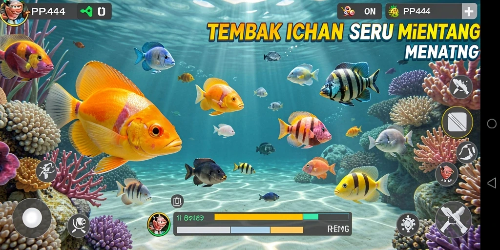Gameplay seru menangkap ikan berwarna-warni di PP444.