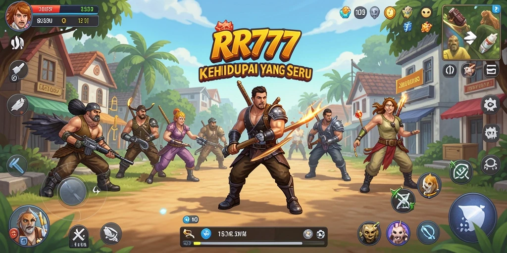 Tampilan gameplay RR777 yang menggambarkan simulasi kehidupan yang realistis.