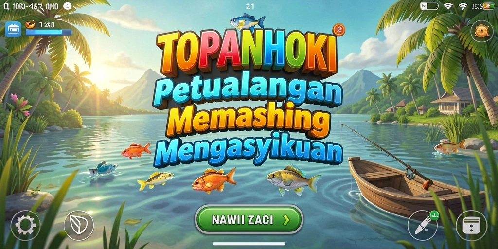 Tangkapan besar dalam game TOPANHOKI yang menampilkan aksi memancing.