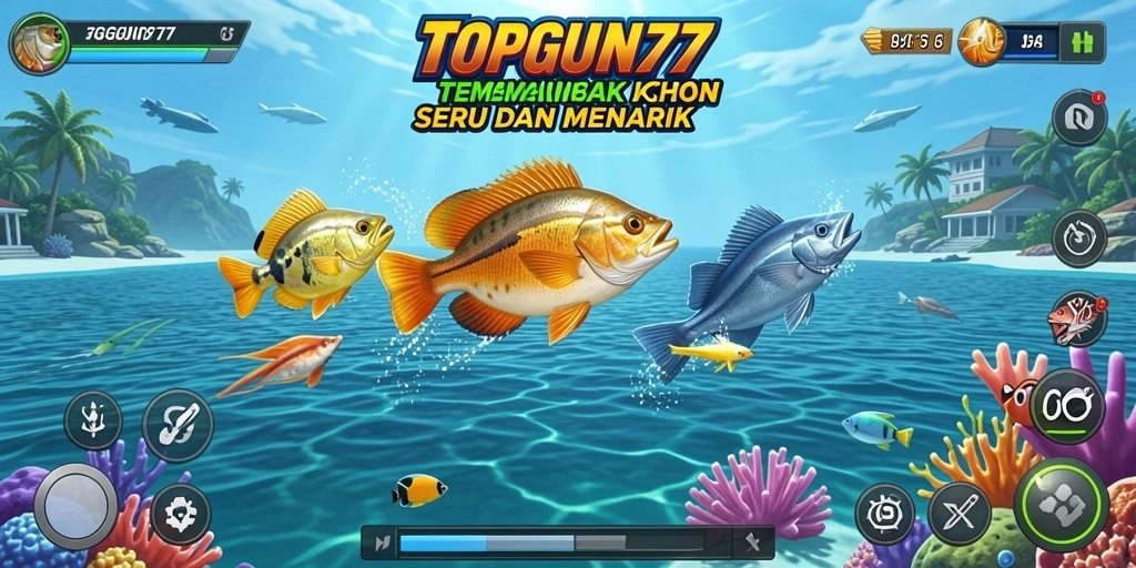 Tampilan gameplay Tembak Ikan yang mendebarkan di TOPGUN77.