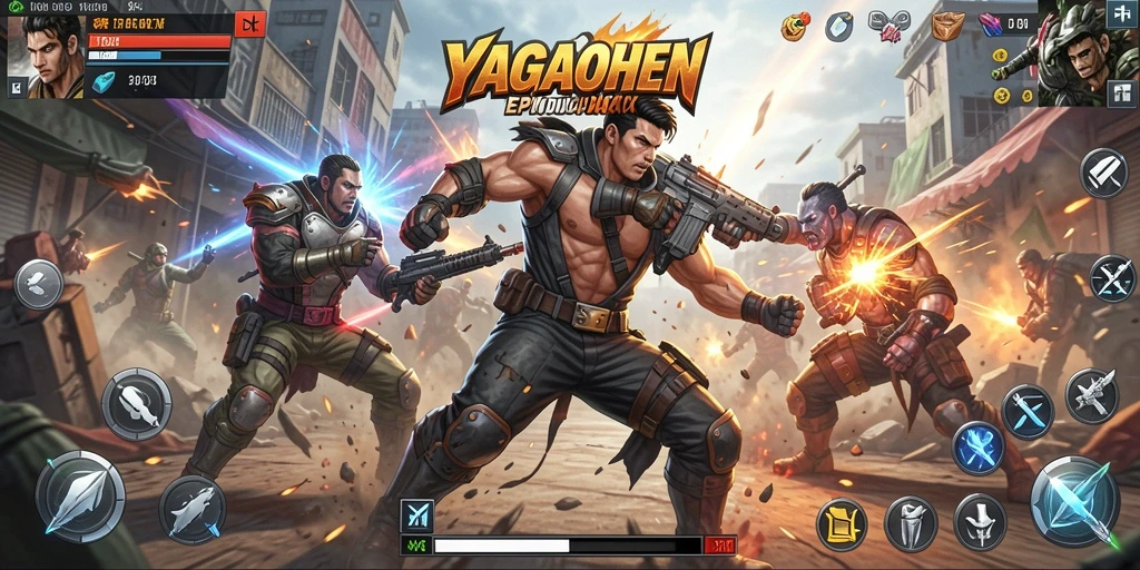 Gameplay YAGAOHEN dengan pertarungan yang mendebarkan dan karakter yang unik.