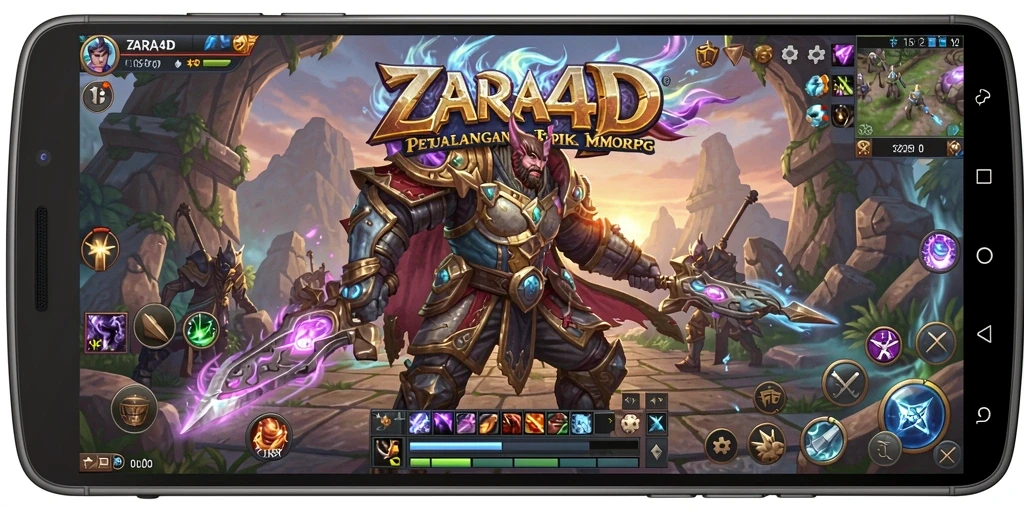 Tangkapan layar gameplay ZARA4D menampilkan pertarungan seru antar pemain.